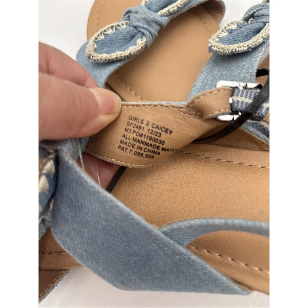 New Little Kids Dolce Vita Caicey Blue Denim Ankle Strap Sandals Size 3